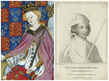 Marguerite of Anjou and her son, Prince Edward. They arrived two days after the battle of Barnet on April 16. They received news of the Earl's death but still decided to move on. Edward died nearly a month later on May 4, and his father -the last Lancastrian King two weeks later under mysterious circumstances. Marguerite was ransomed back to France four years later in 1475.